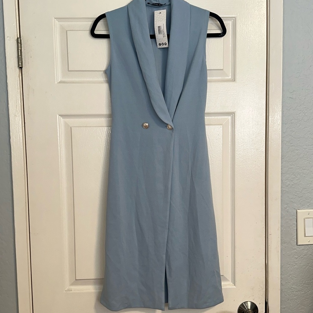 BOOHOO SLEEVELESS WRAP MIDI BLAZER DRESS (NWT)